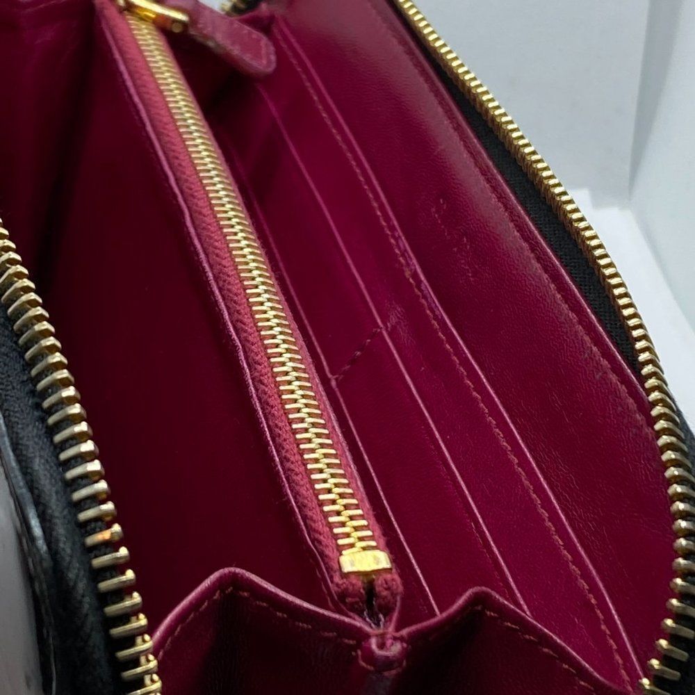 Authentic Miu Miu By Prada Black Zip Around Paten… - image 8